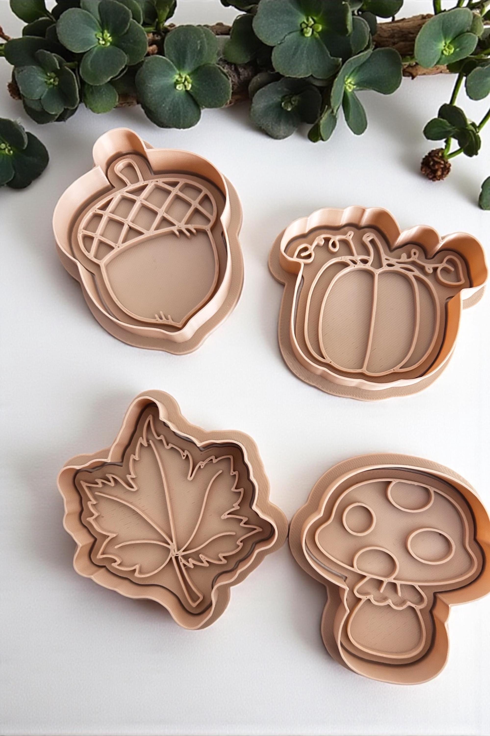 Cookie Cutter Set of 4: Biscuit, Autumn - Clay Craft Tools.