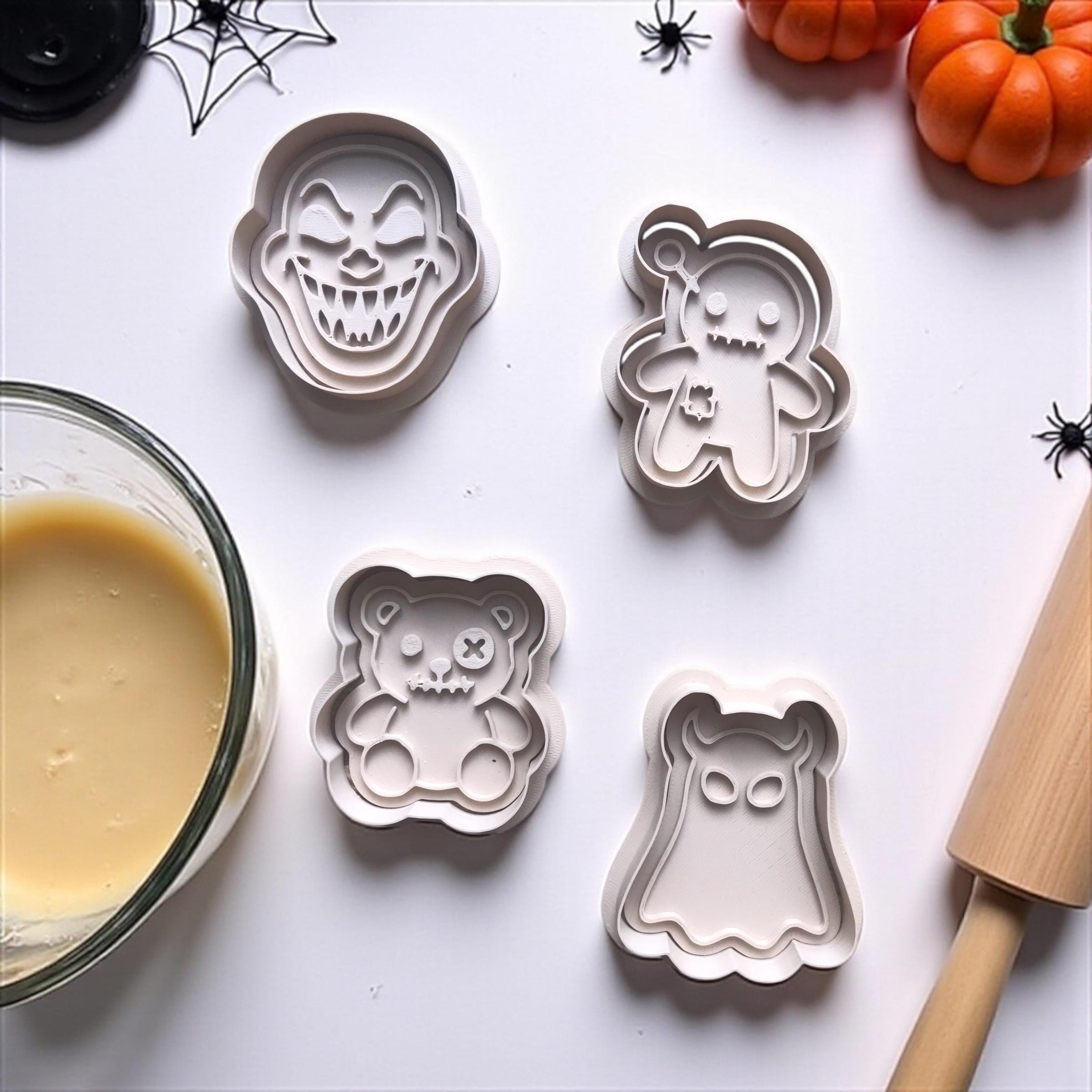 Spooky Halloween Cookie Cutters – Set of 4 (Approx. 3 Inches Each)