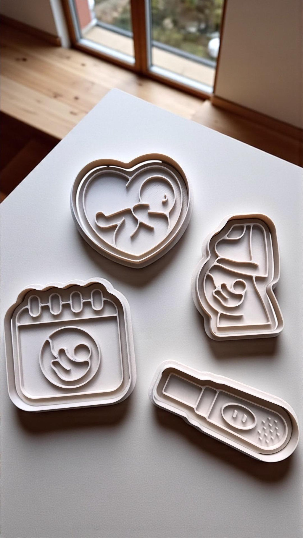 Cookie Cutters - Pregnancy / Baby Themed – Set of 4 | 3.5” (90mm) | Multiple Colours Available