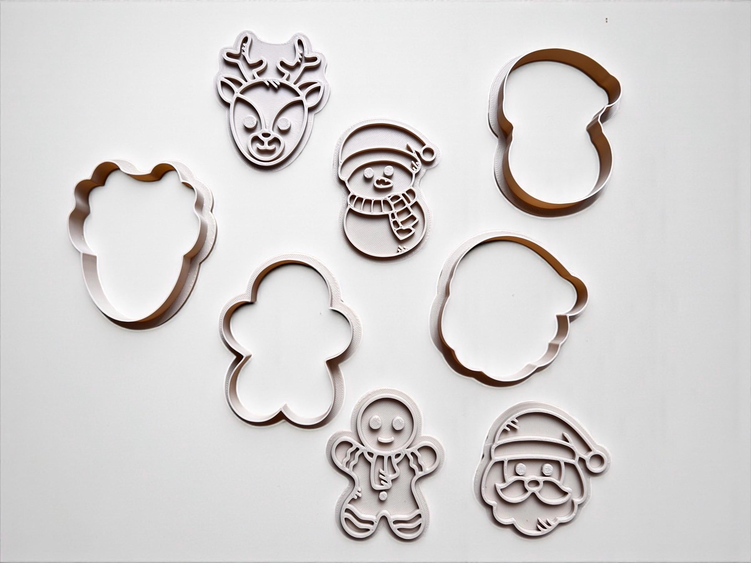 Cookie Cutters Set – Christmas - Santa, Reindeer, Gingerbread Man & Snowman.