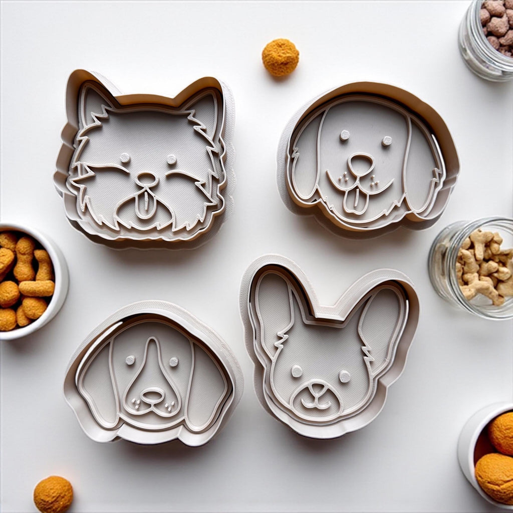 3D Printed Dog Face Cookie Cutters: Pet Treat & Clay Tools