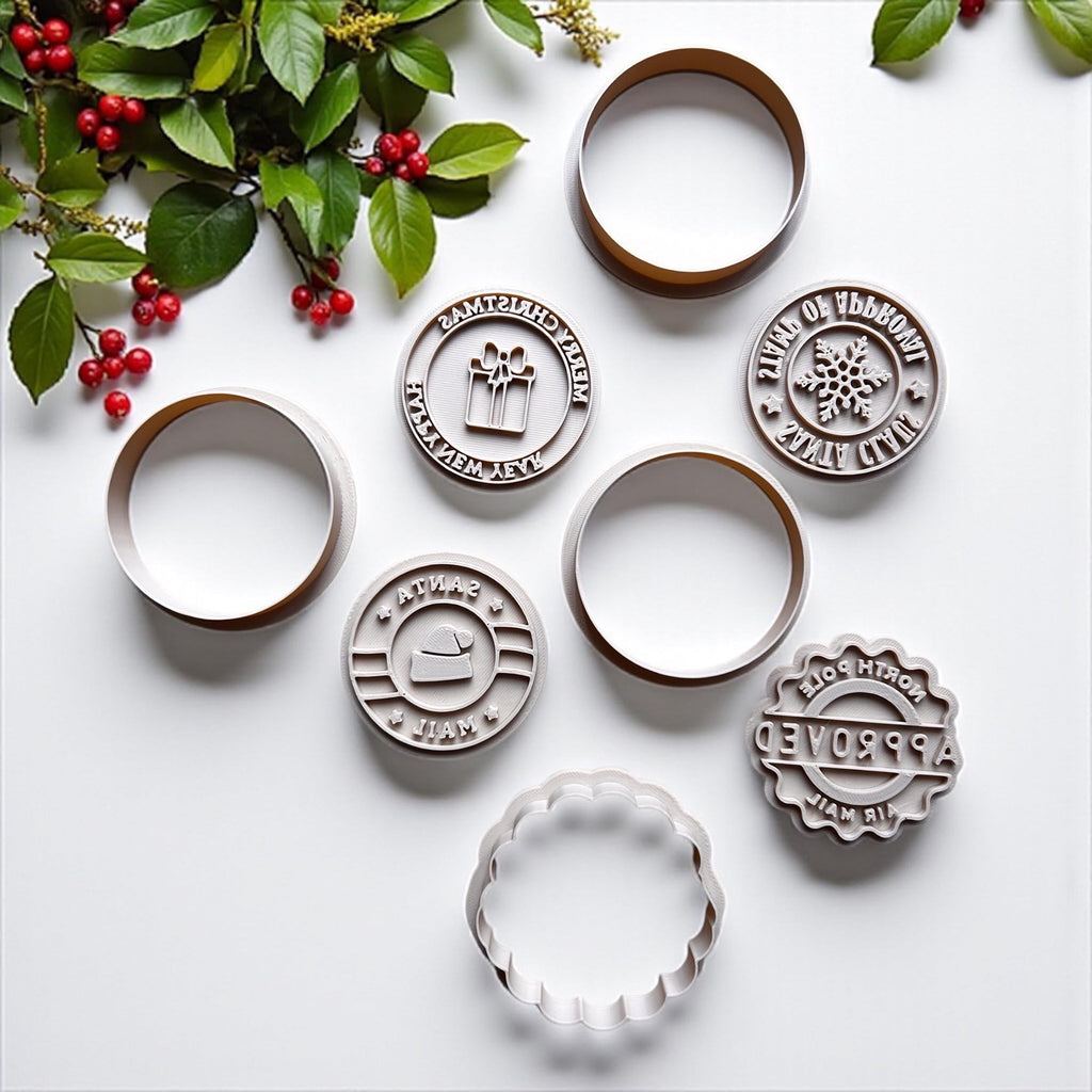 Christmas Cookie Stamp Cutters: Holiday Fondant & Polymer Clay - 4 Designs