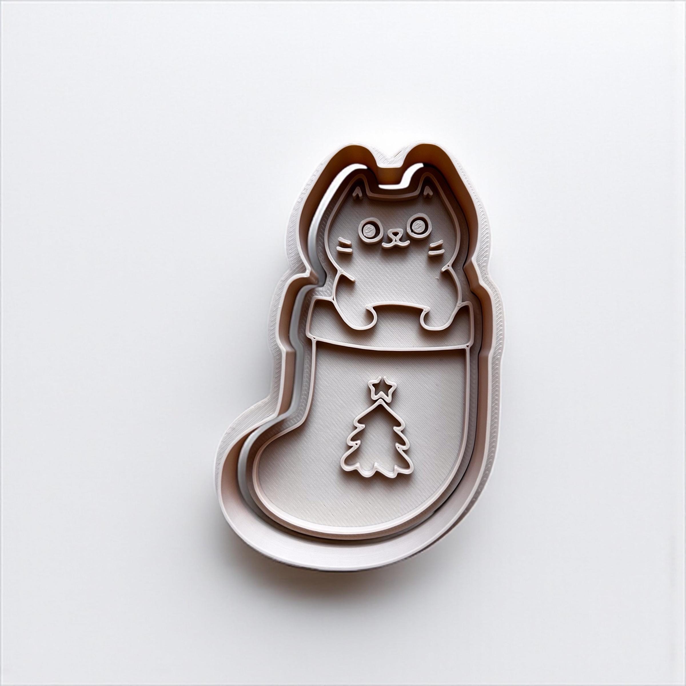 Christmas Cat Cookie Cutter Set: Holiday Kitty Baking Molds