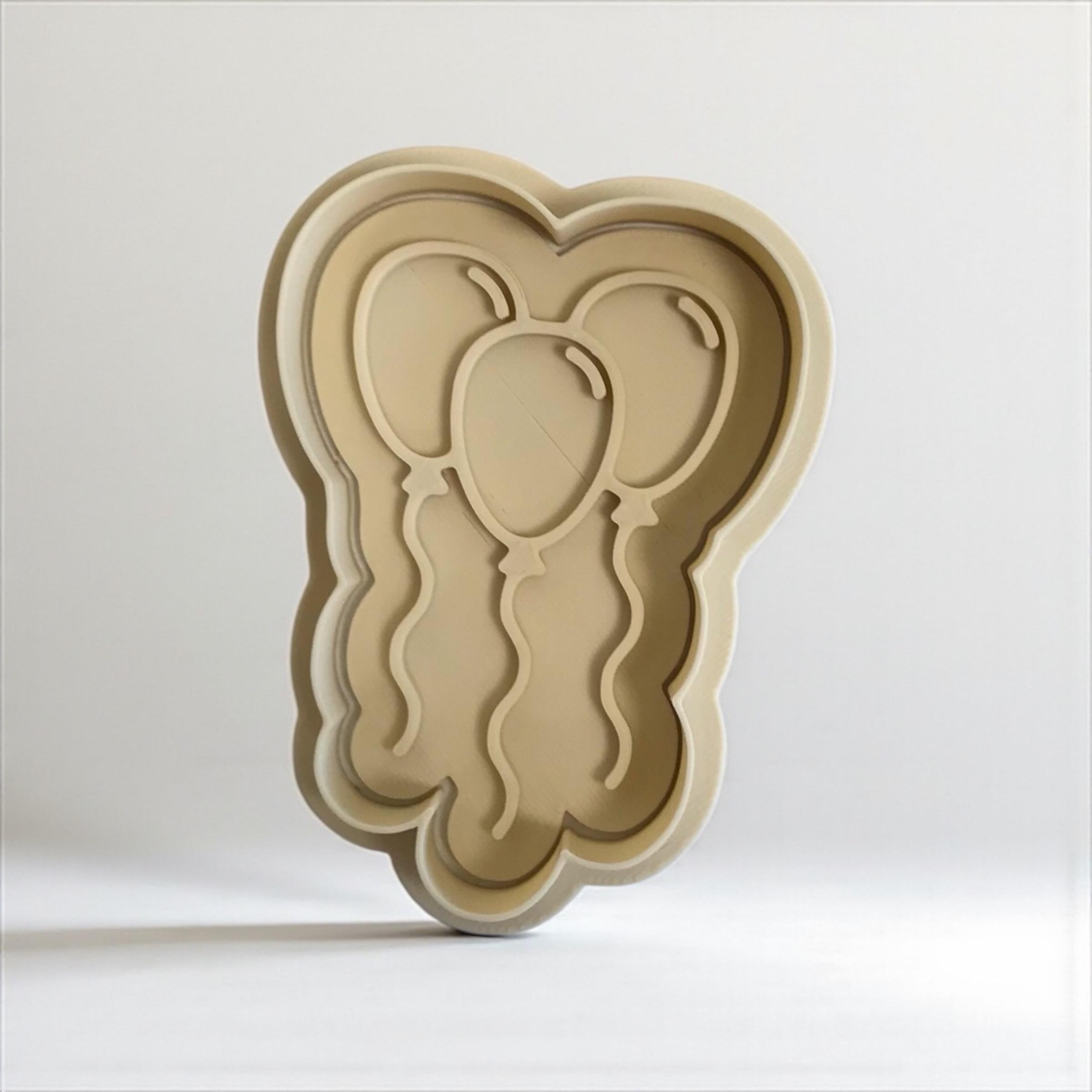 Birthday Cookie Cutter Set – Cake, Balloons, Gift & Happy Birthday stamp