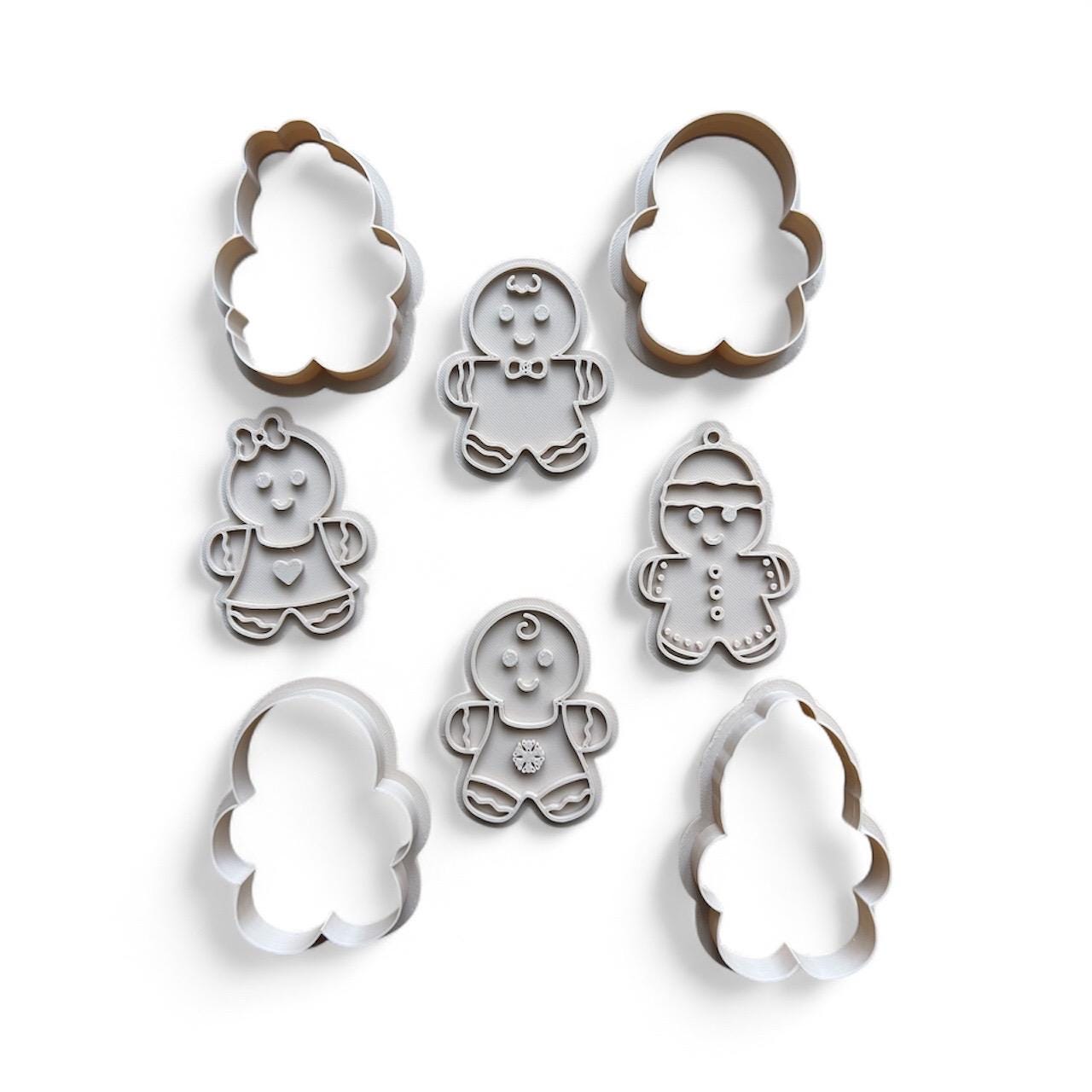 Gingerbread Family Cookie Cutter Set: 3D Printed Holiday Baking Tools