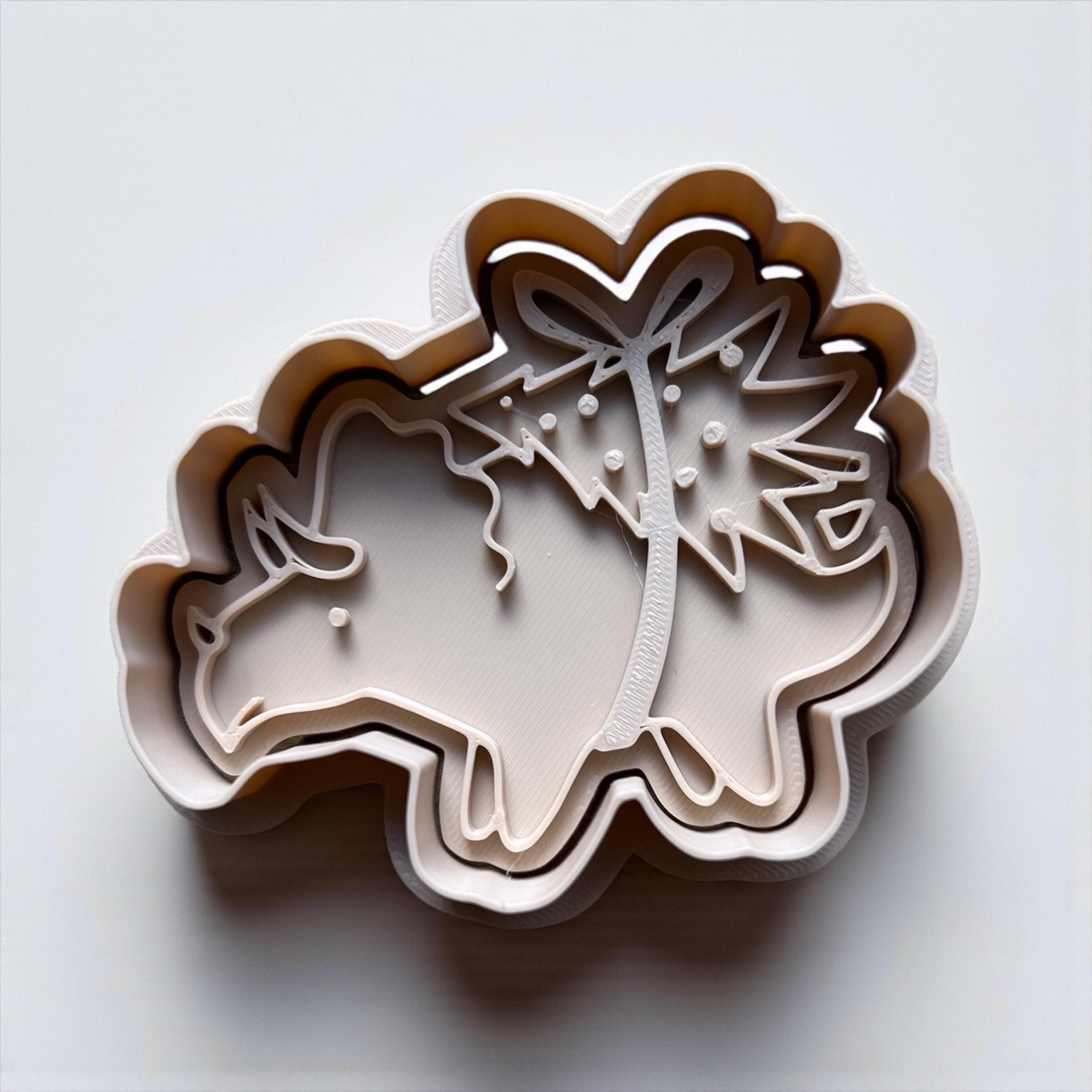 Dinosaur Christmas Cookie Cutter Set - approx 3 inches - Fun Baking