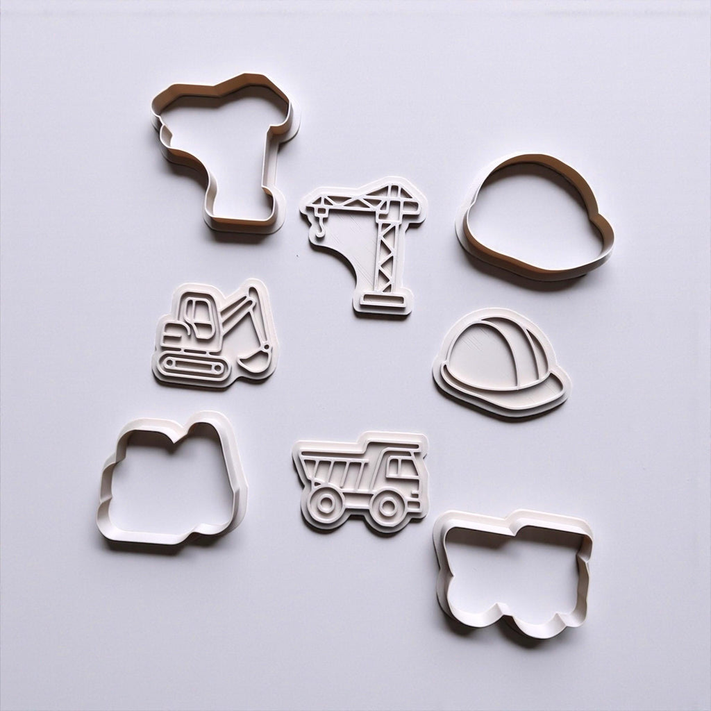 Construction Cookie Cutter Set: Truck, Crane, and Hat Shapes