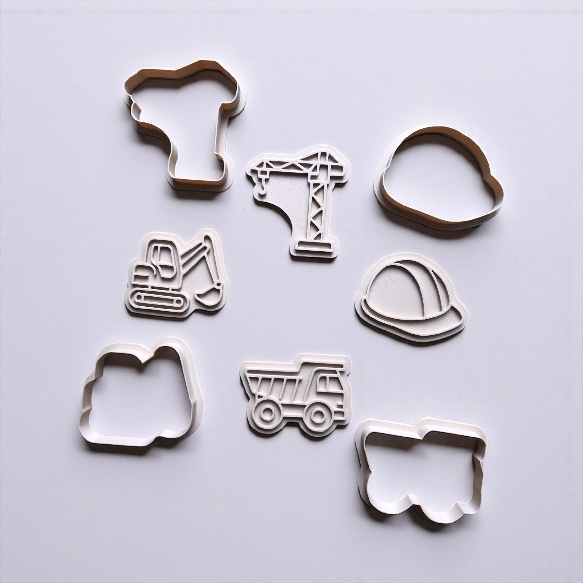 Construction Cookie Cutter Set: Truck, Crane, and Hat Shapes