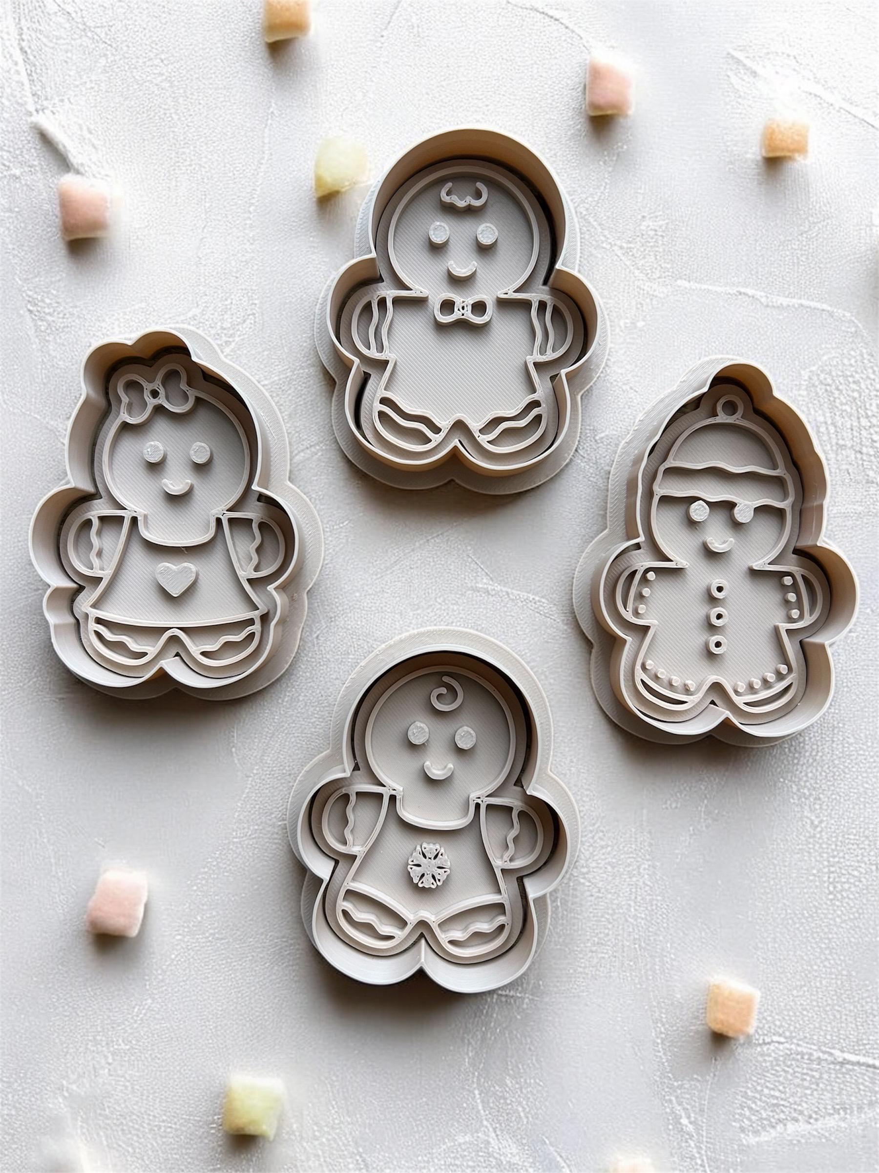 Gingerbread Family Cookie Cutter Set: 3D Printed Holiday Baking Tools