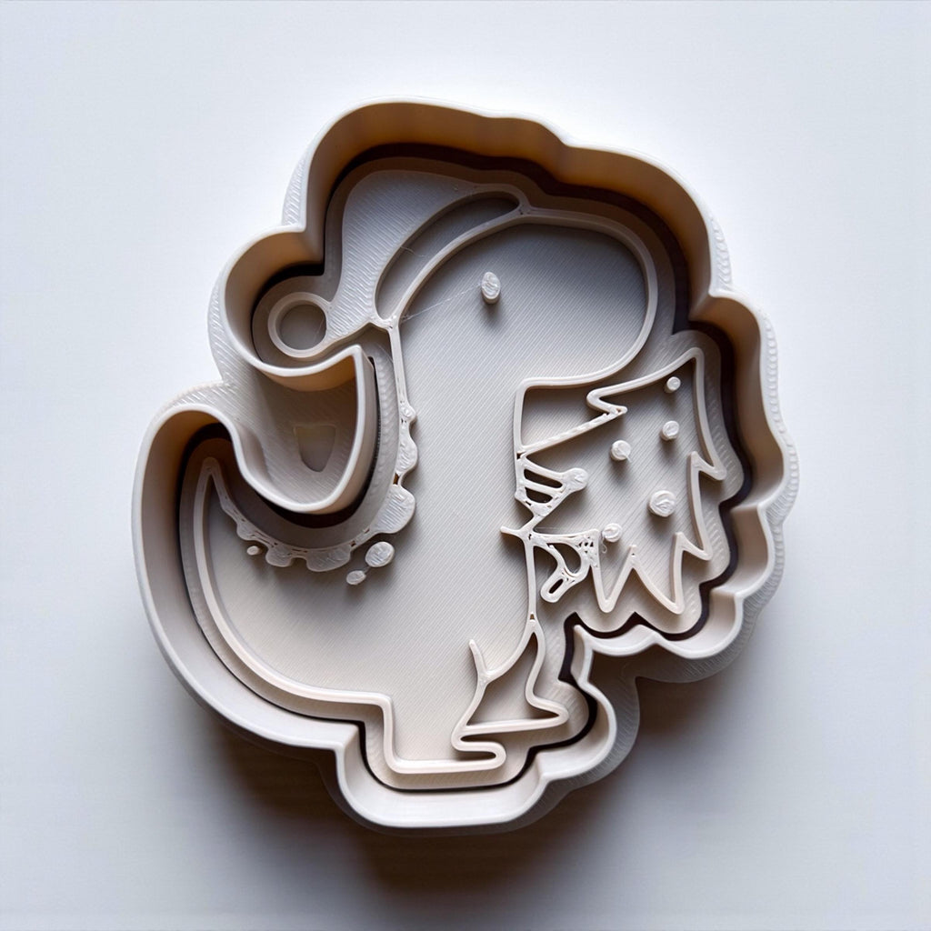 Dinosaur Christmas Cookie Cutter Set - approx 3 inches - Fun Baking