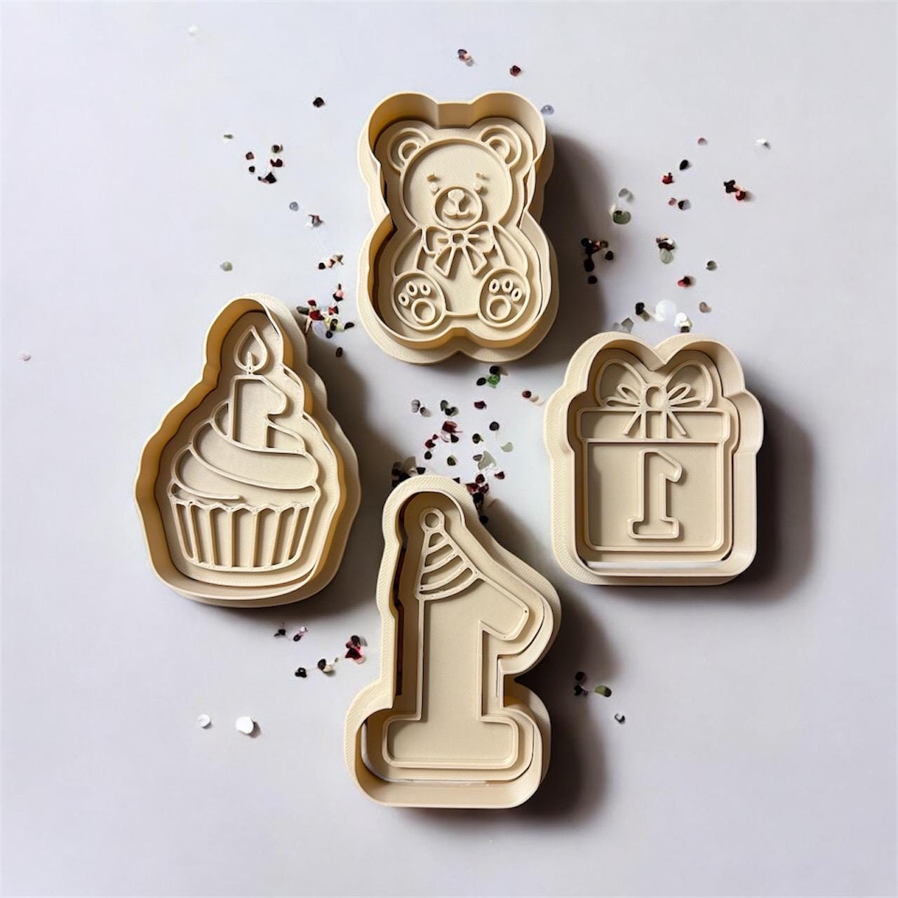First Birthday Cookie Cutter Set: Baby Party Fondant & Clay Cutters