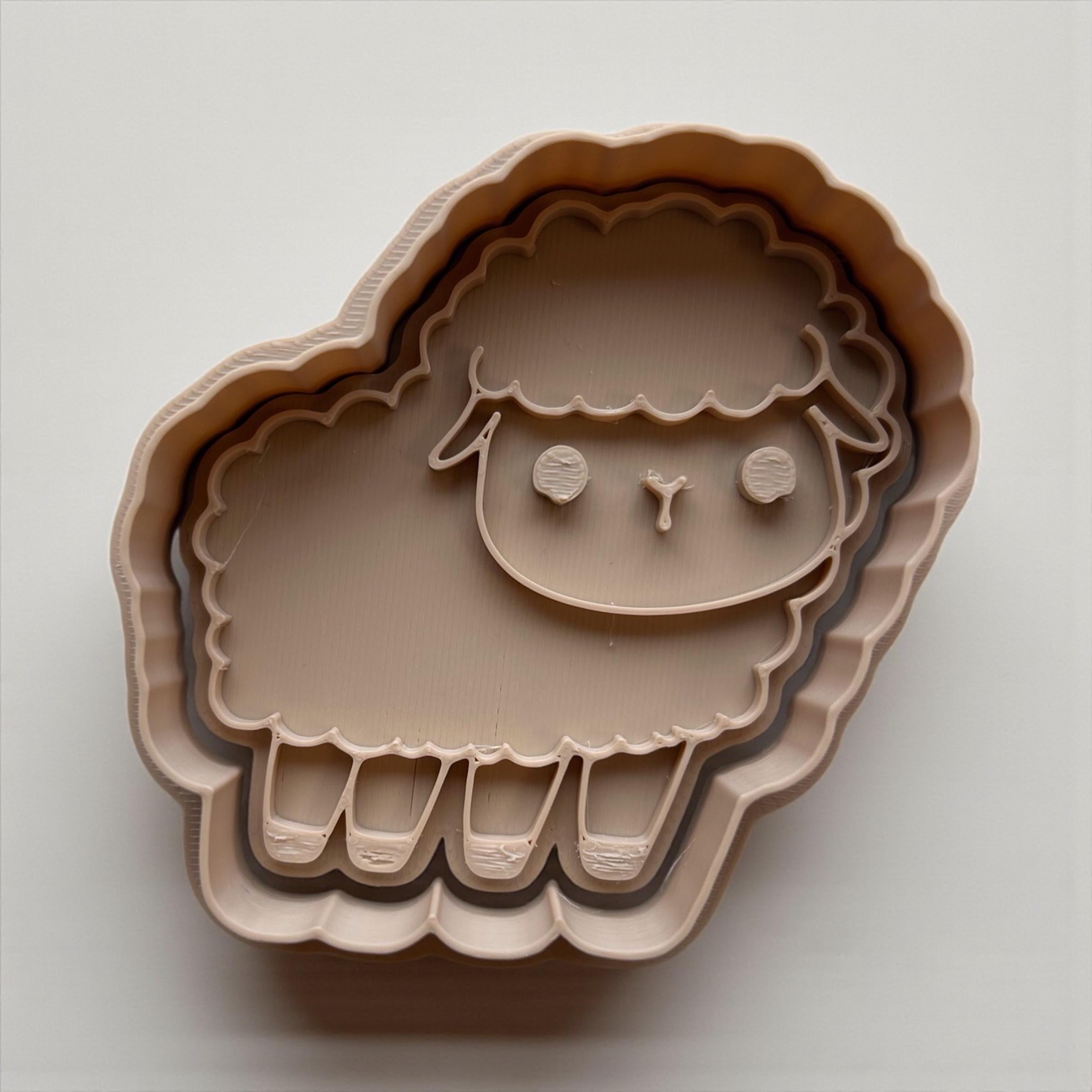 Farm Animal Cookie Cutter Set: 3D Printed Alpaca, Sheep, Chick & Hedgehog
