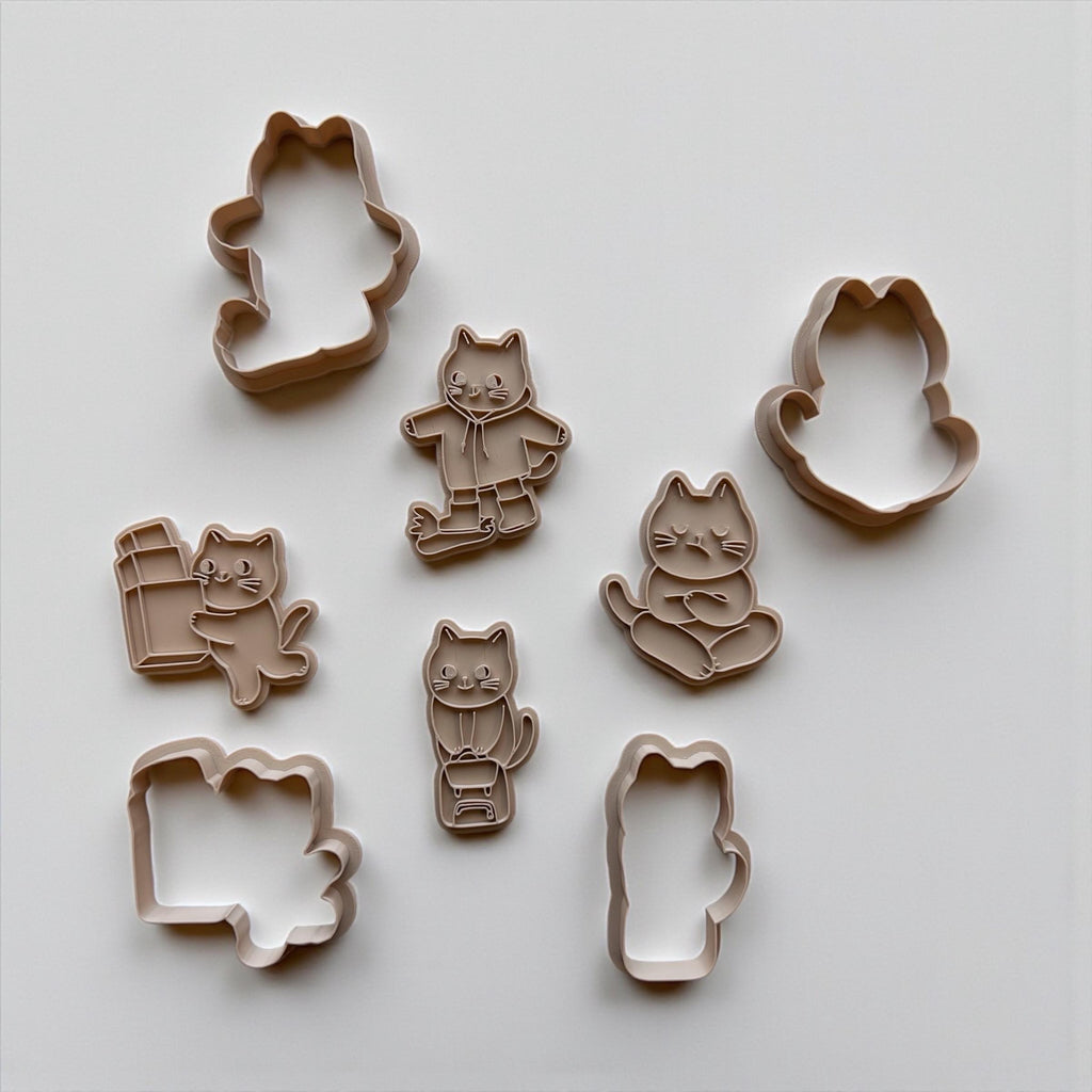 Cat Cookie Cutters Set – 3D Printed Cozy Kitty Baking Mold