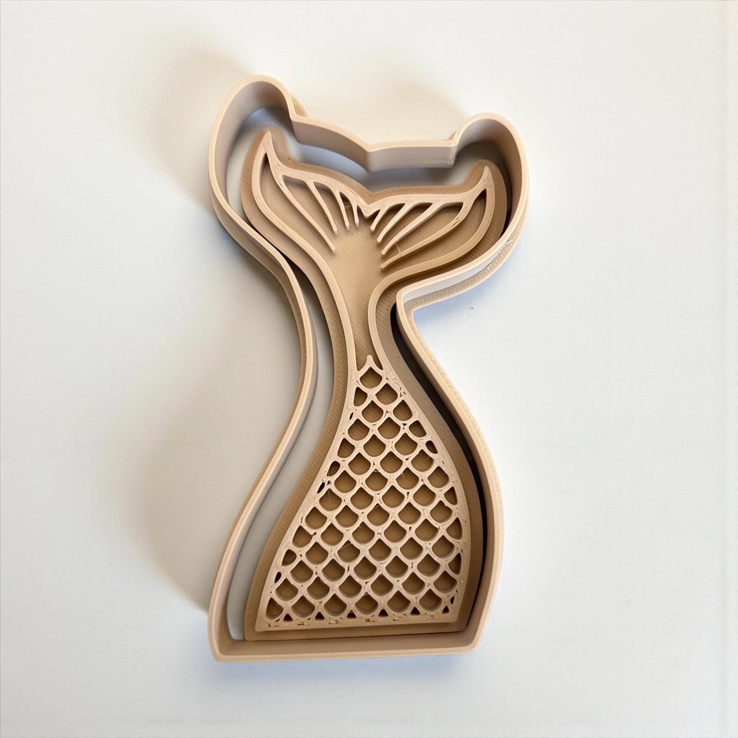 Mermaid Cookie Cutter Set: 3D Printed Ocean Theme Baking Mold