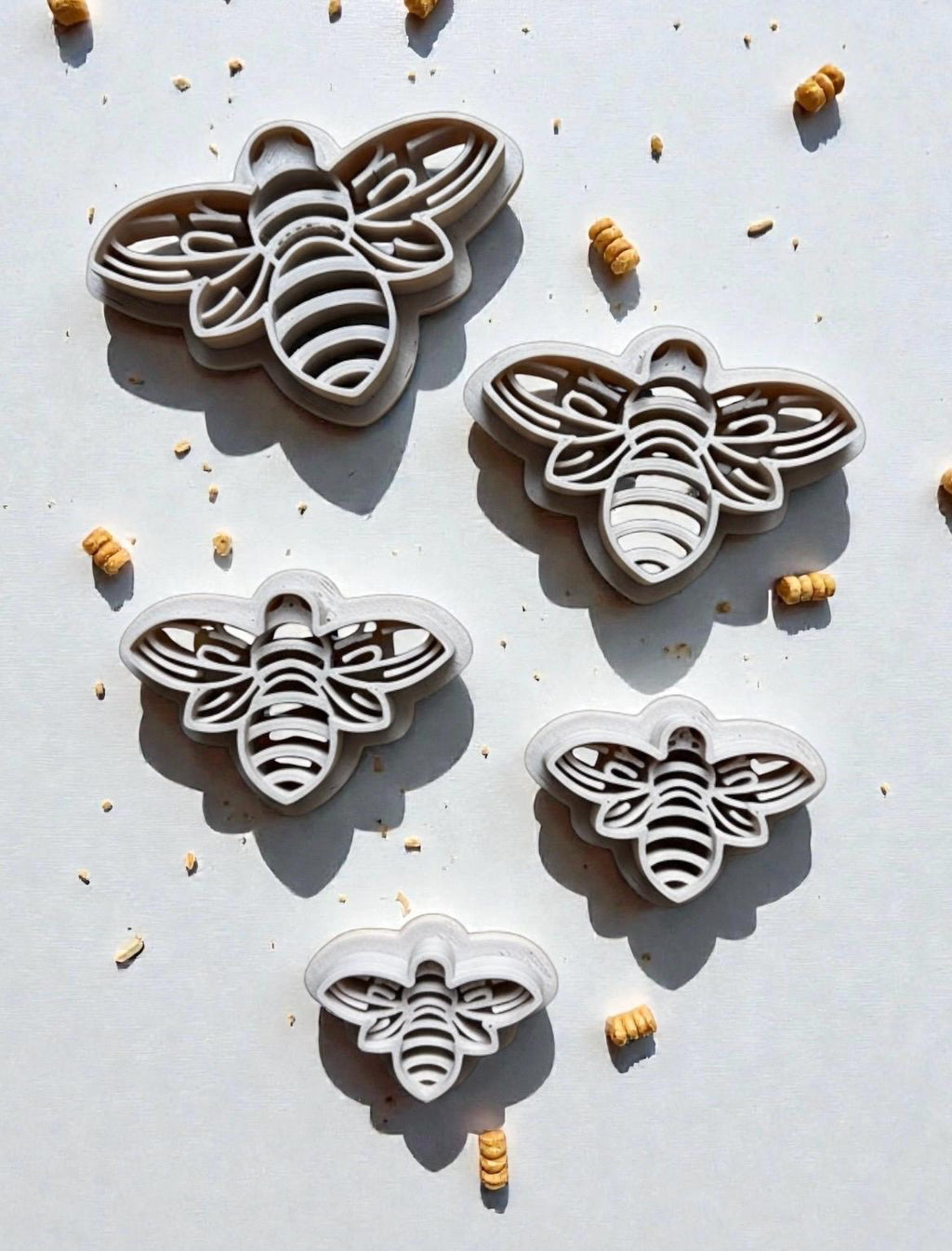 Bee Polymer Clay Cutter Set | 5 Sizes (25-51mm) 3D Printed Clay Cutter | Earring & Jewelry Making Tool.