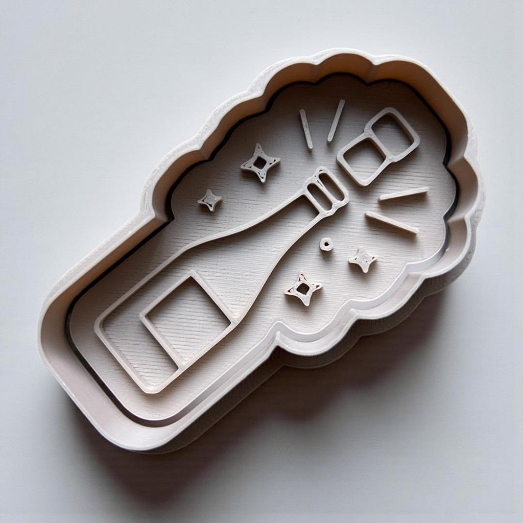 2026 New Year Cookie Cutter Set – Champagne Bottle, Fireworks, Mask & 2026 Cookie Cutters – 3 Inch Party Cookies