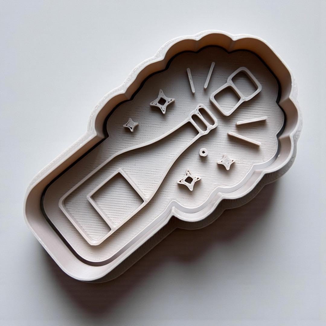 2026 New Year Cookie Cutter Set – Champagne Bottle, Fireworks, Mask & 2026 Cookie Cutters – 3 Inch Party Cookies