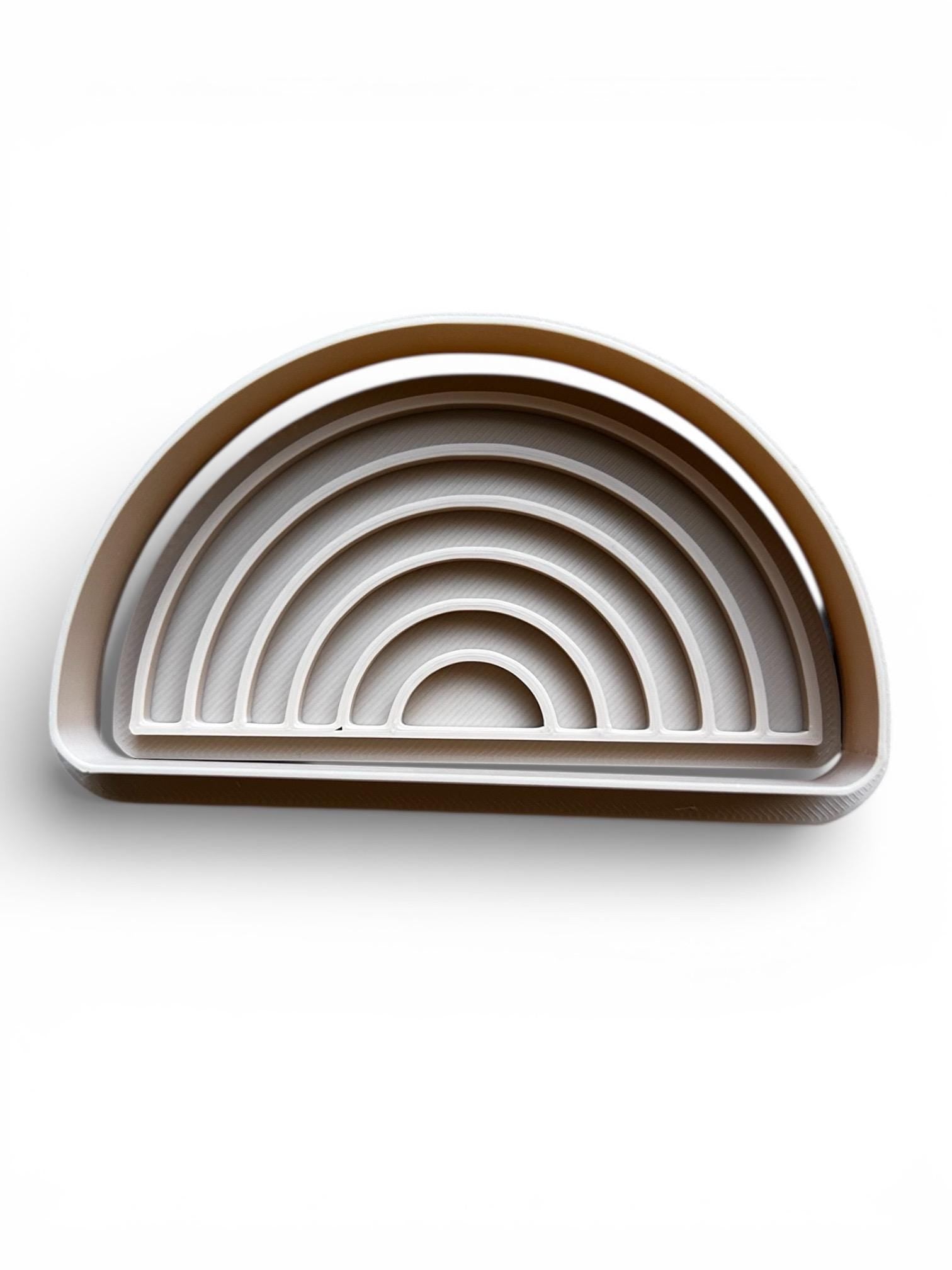 Rainbow Cookie Cutter with Stamps - Set of 4 - Cloud & Rainbow Designs - 3” Cookie Cutter Set