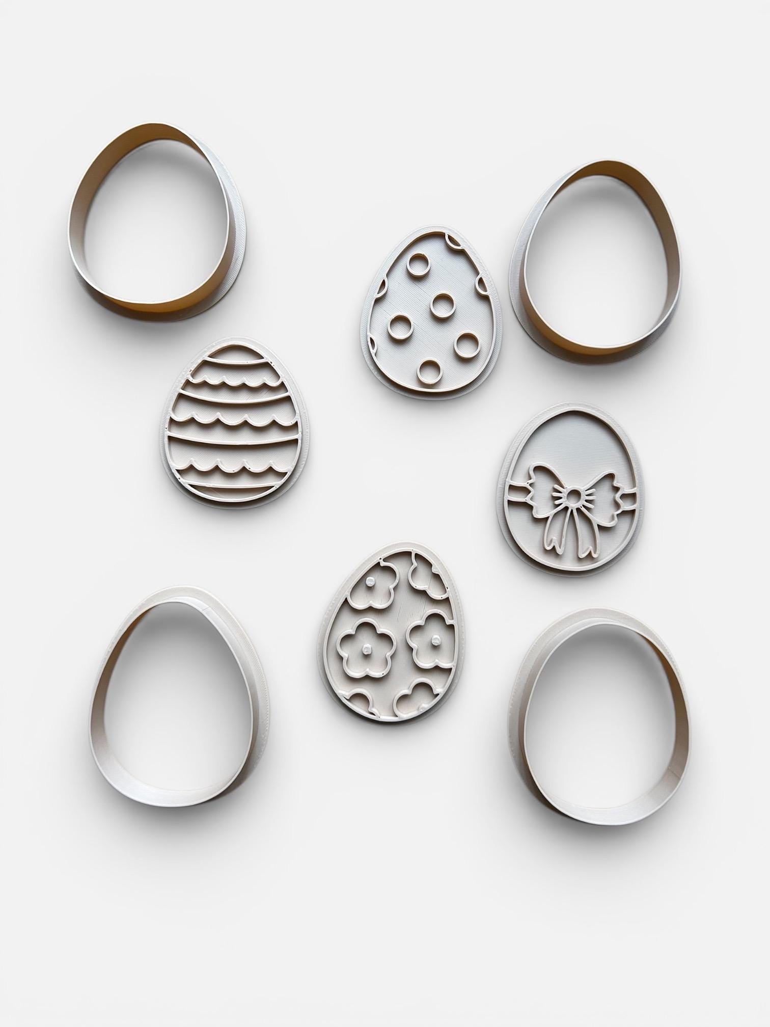 Easter Egg Cookie Cutter Stamp Set – Spring Baking, 3-Inch