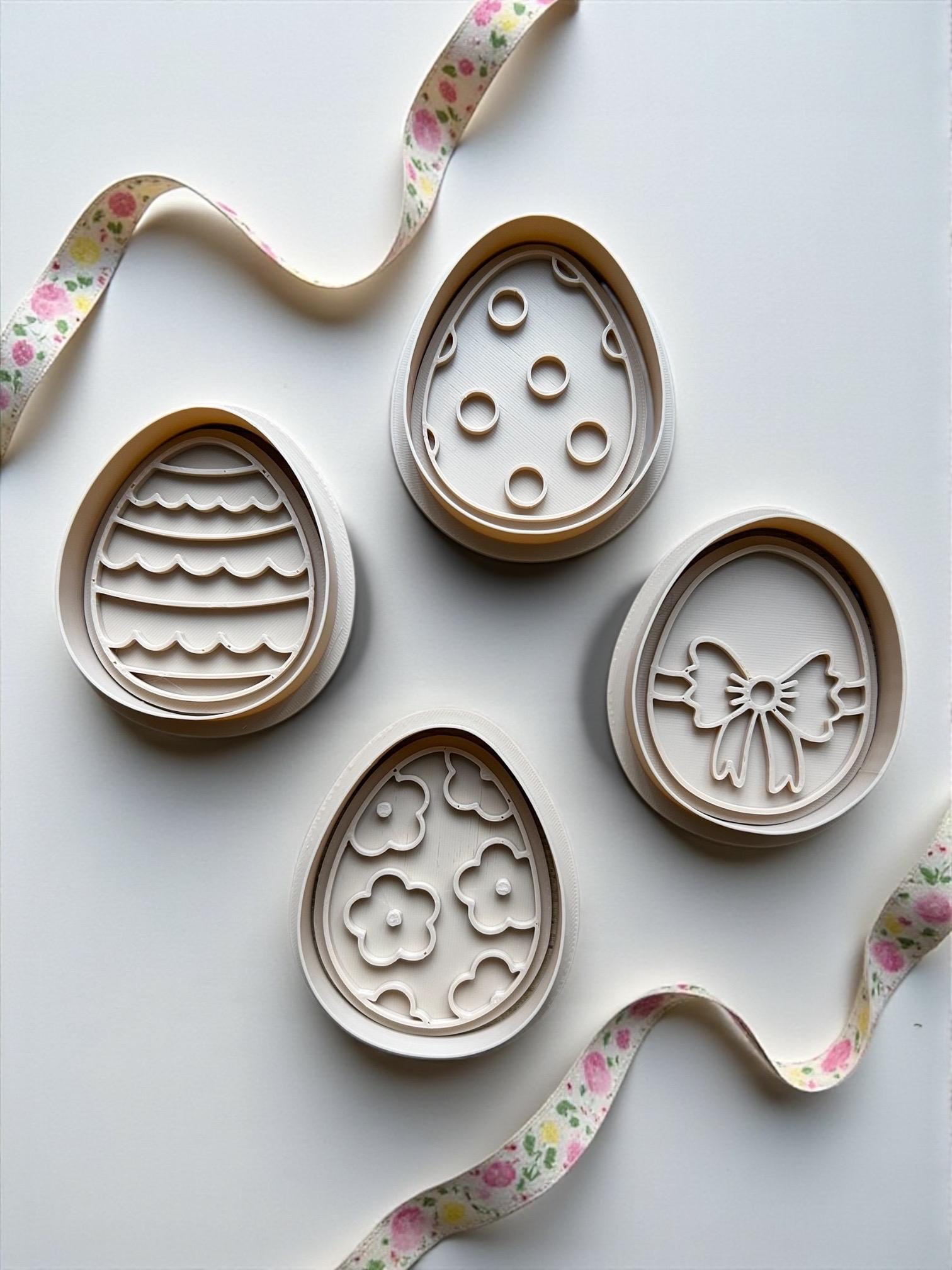 Easter Egg Cookie Cutter Stamp Set – Spring Baking, 3-Inch