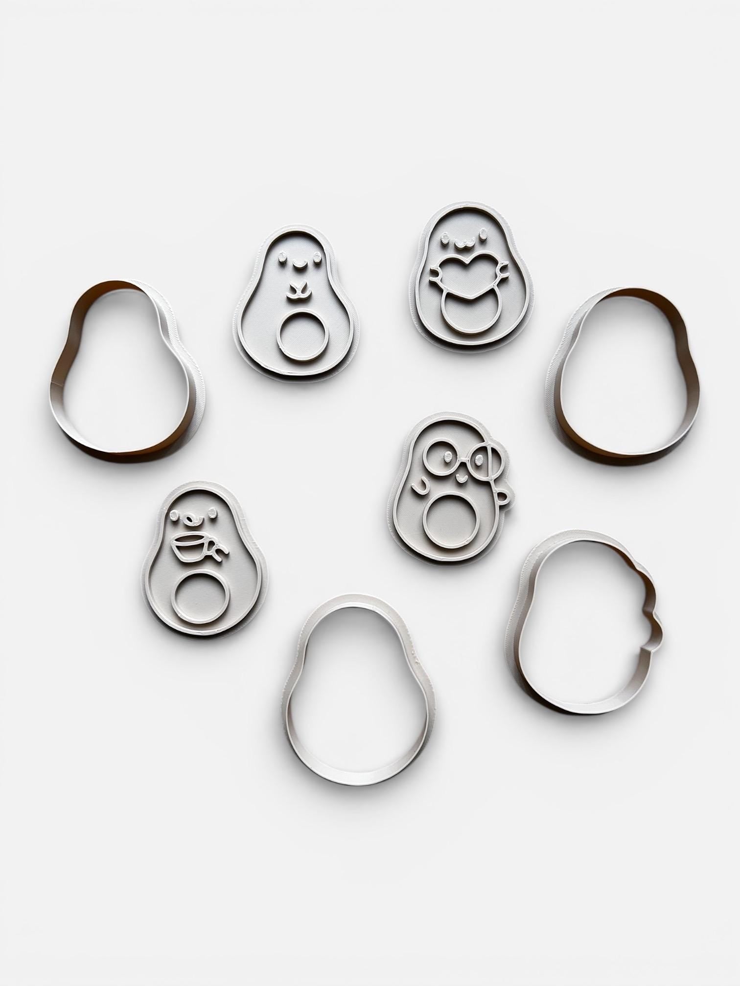 Avocado Cookie Cutter Stamp Set – Baking Tool, 3 Inch
