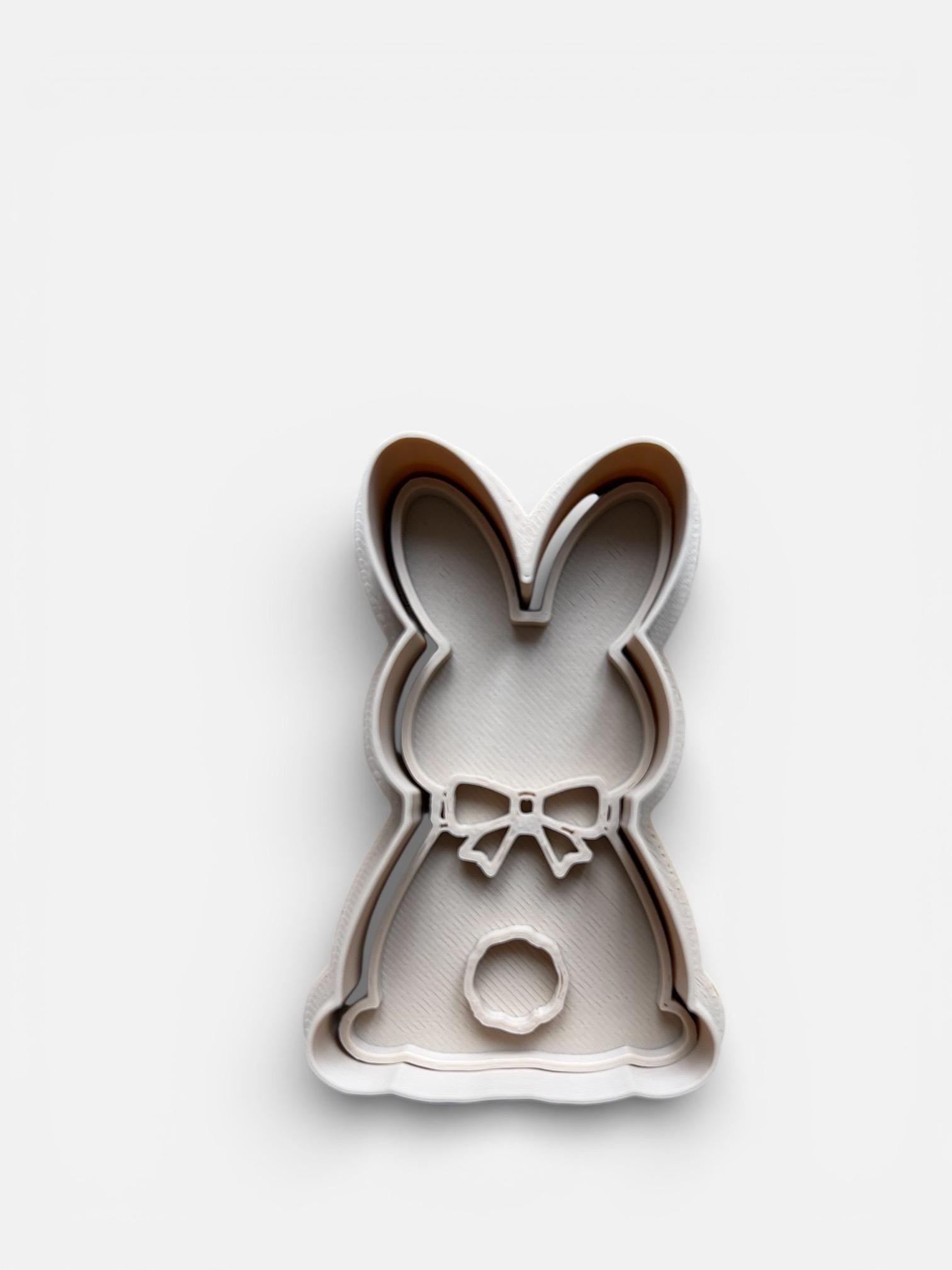 Easter Bunny Cookie Cutter Set - Rabbit with Bow - Two sizes