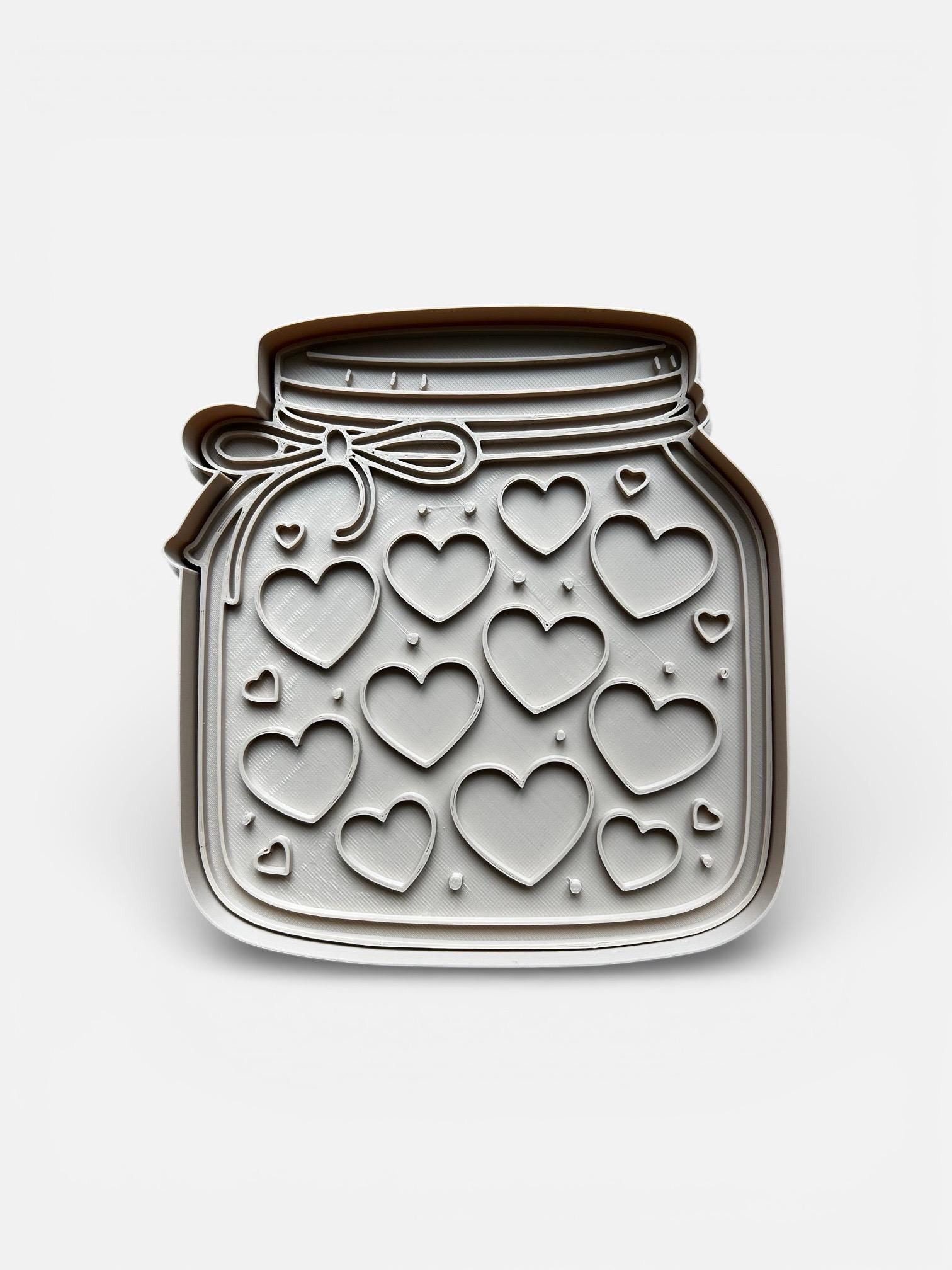 Heart Mason Jar Cookie Cutter Set – Valentine's Baking