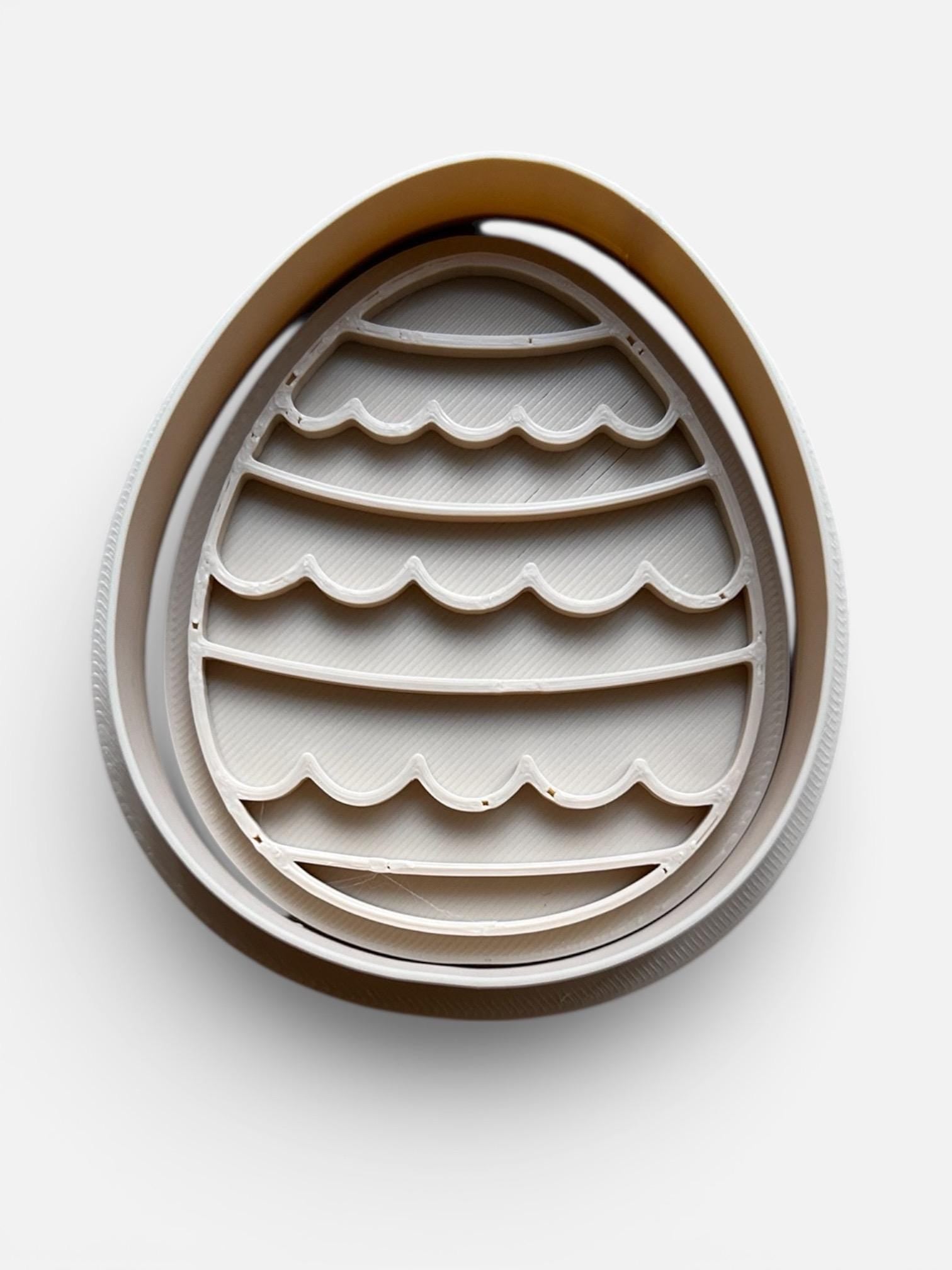 Easter Egg Cookie Cutter Stamp Set – Spring Baking, 3-Inch