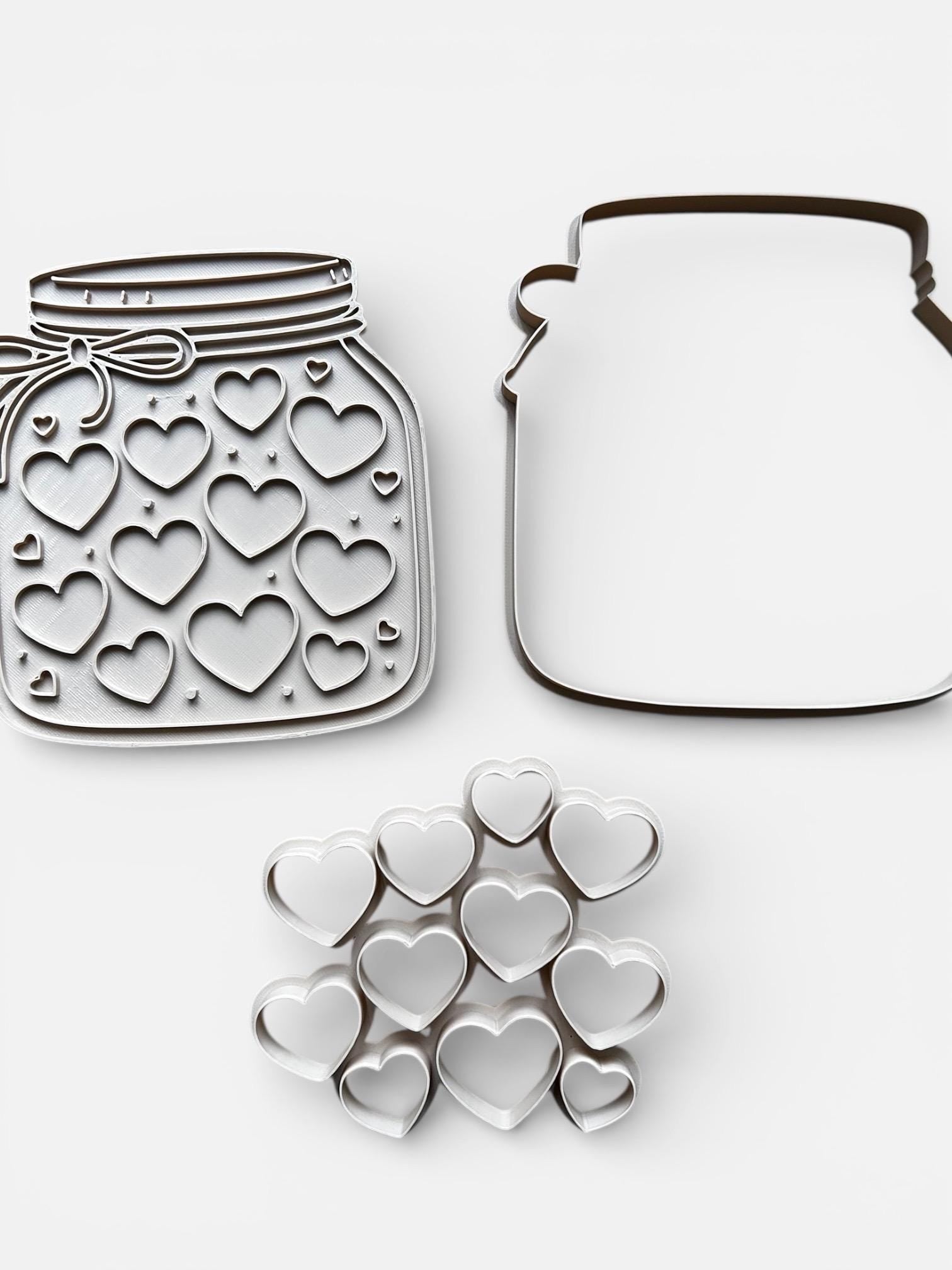 Heart Mason Jar Cookie Cutter Set – Valentine's Baking